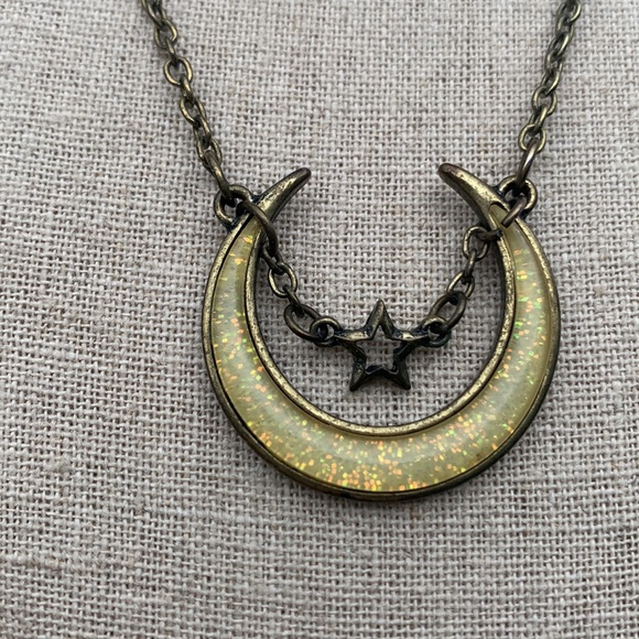 Gothic necklace moon and Star - Picture 2 of 7